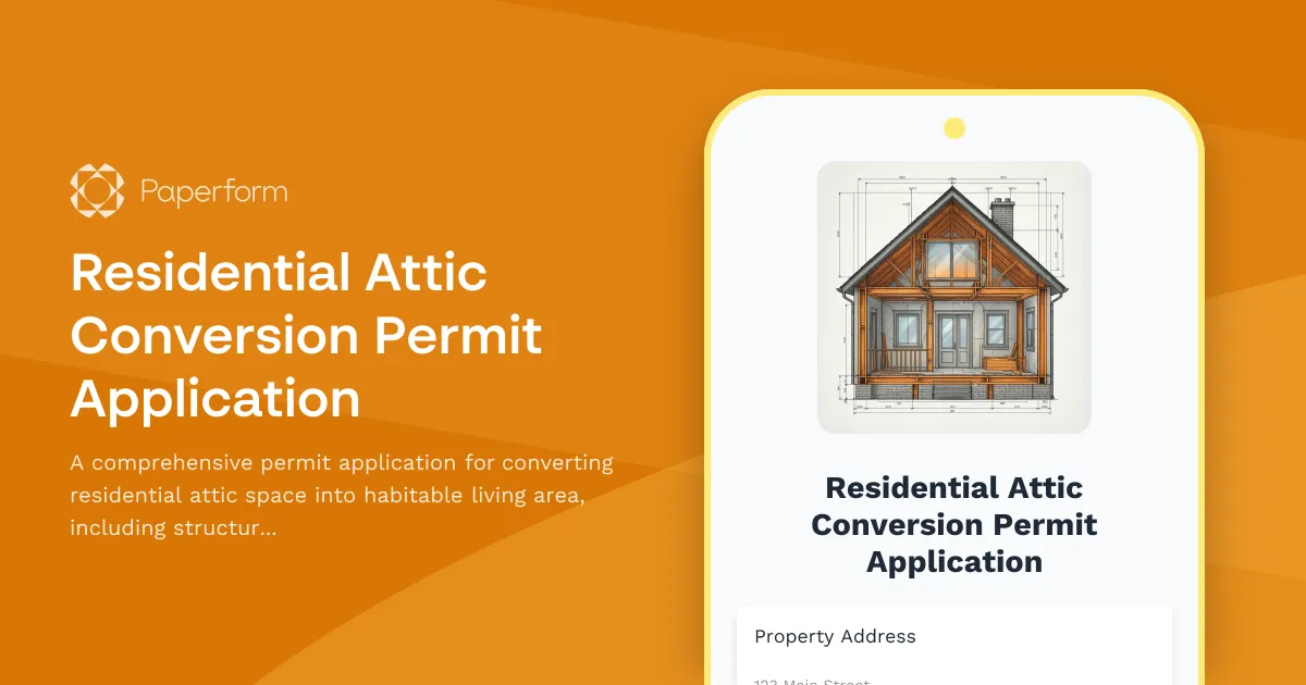Residential Attic Conversion Permit Application