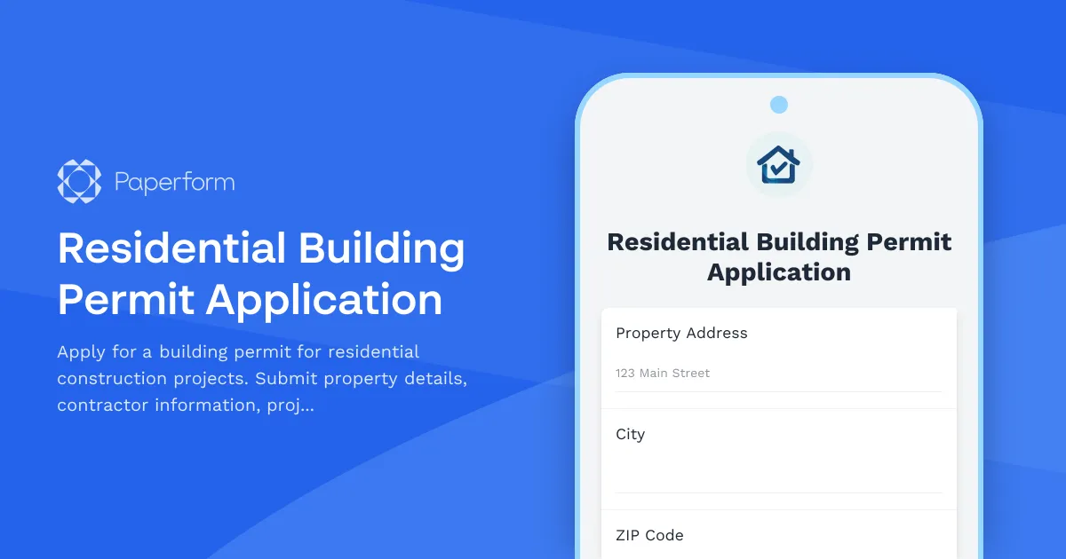 Residential Building Permit Application