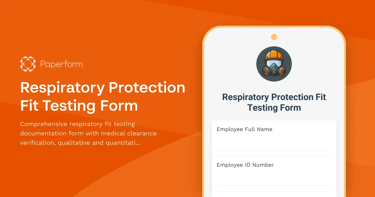 Respiratory Protection Fit Testing Form