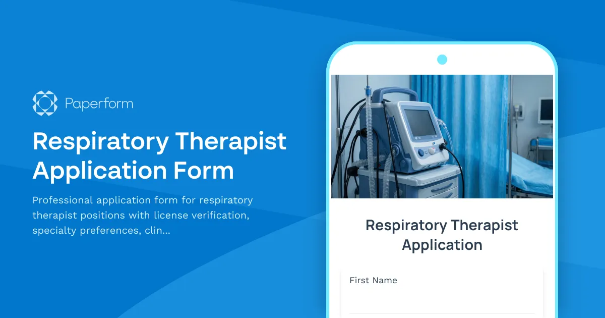 Respiratory Therapist Application Form