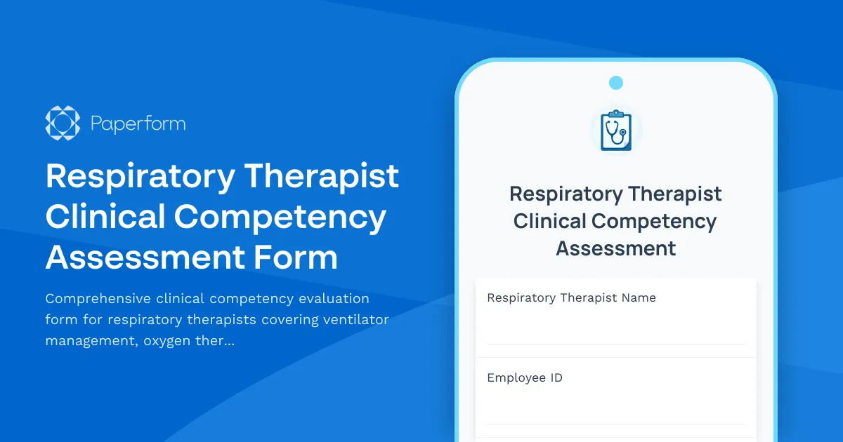 Respiratory Therapist Clinical Competency Assessment Form