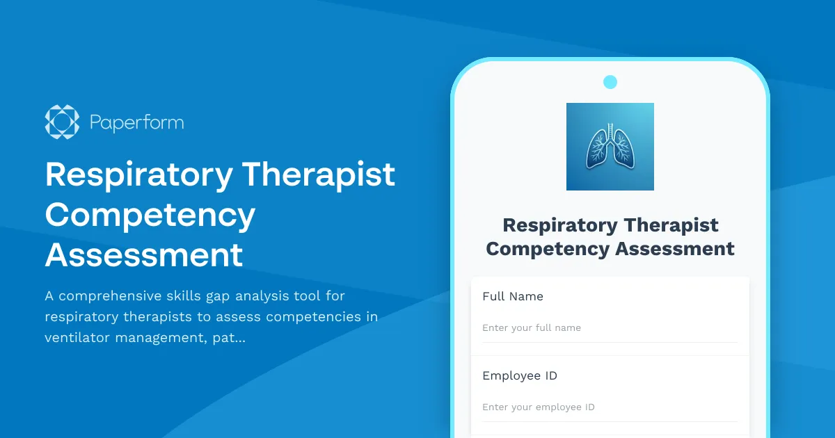 Respiratory Therapist Competency Assessment