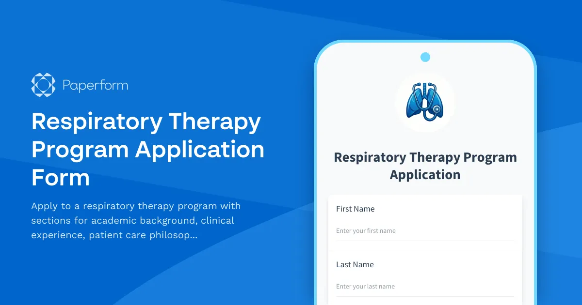 Respiratory Therapy Program Application Form