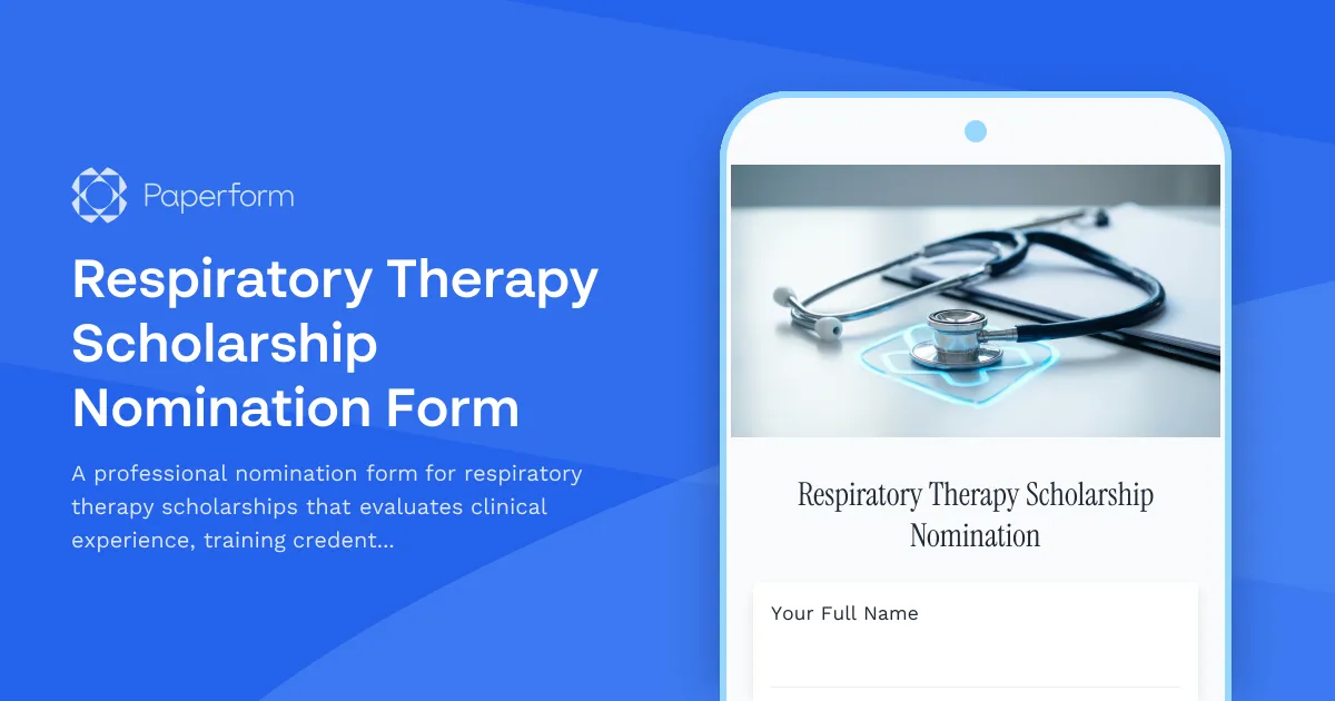 Respiratory Therapy Scholarship Nomination Form