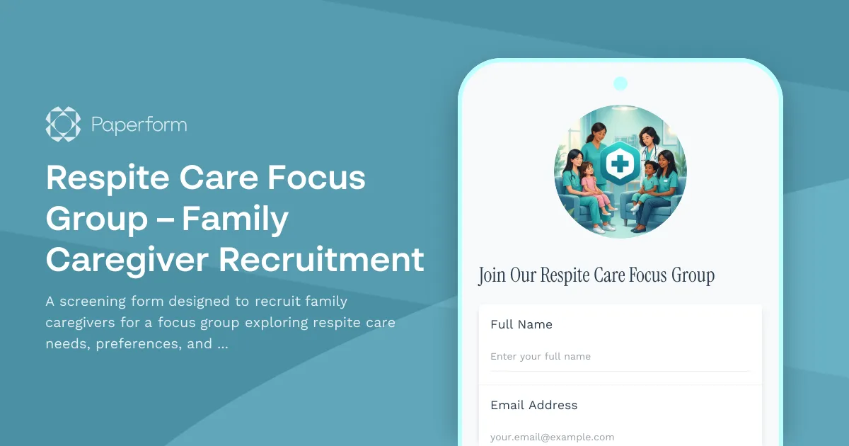 Respite Care Focus Group – Family Caregiver Recruitment