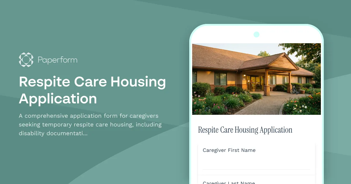 Respite Care Housing Application