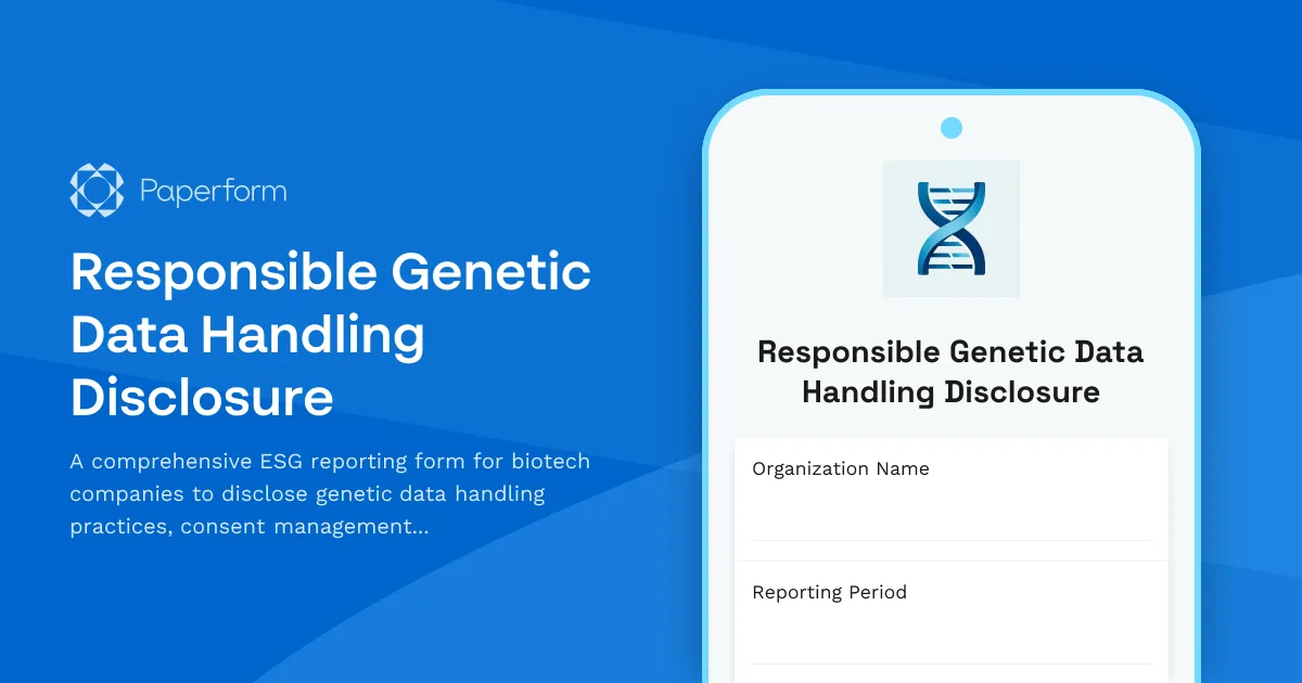 Responsible Genetic Data Handling Disclosure