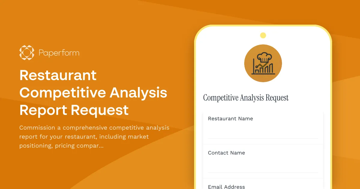 Restaurant Competitive Analysis Report Request