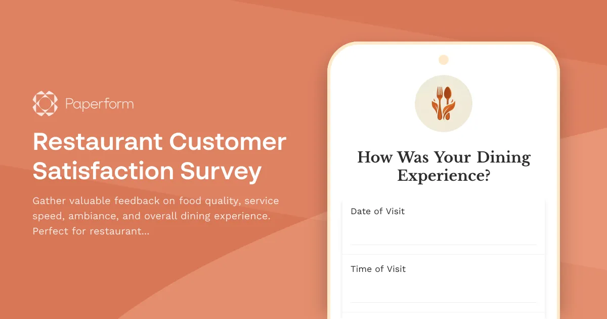 Restaurant Customer Satisfaction Survey