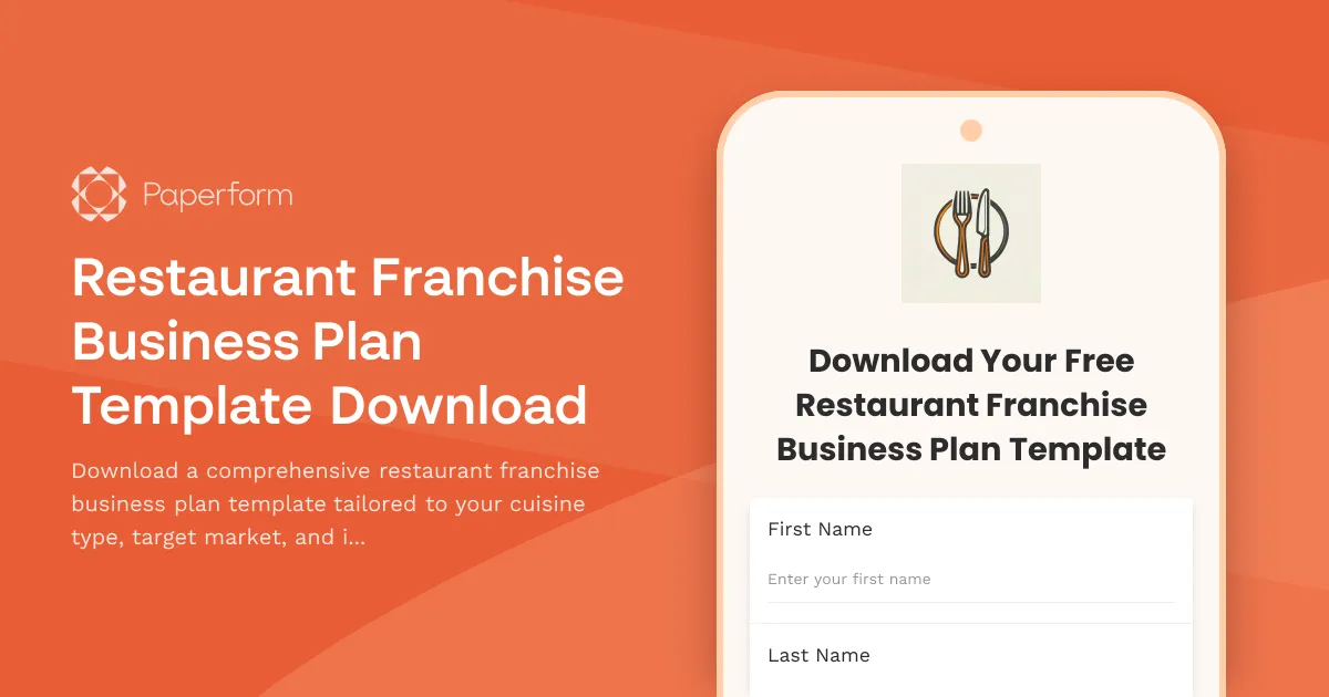 Restaurant Franchise Business Plan Template Download