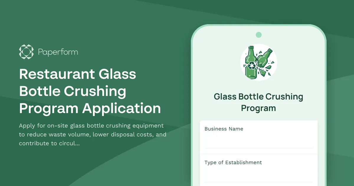 Restaurant Glass Bottle Crushing Program Application