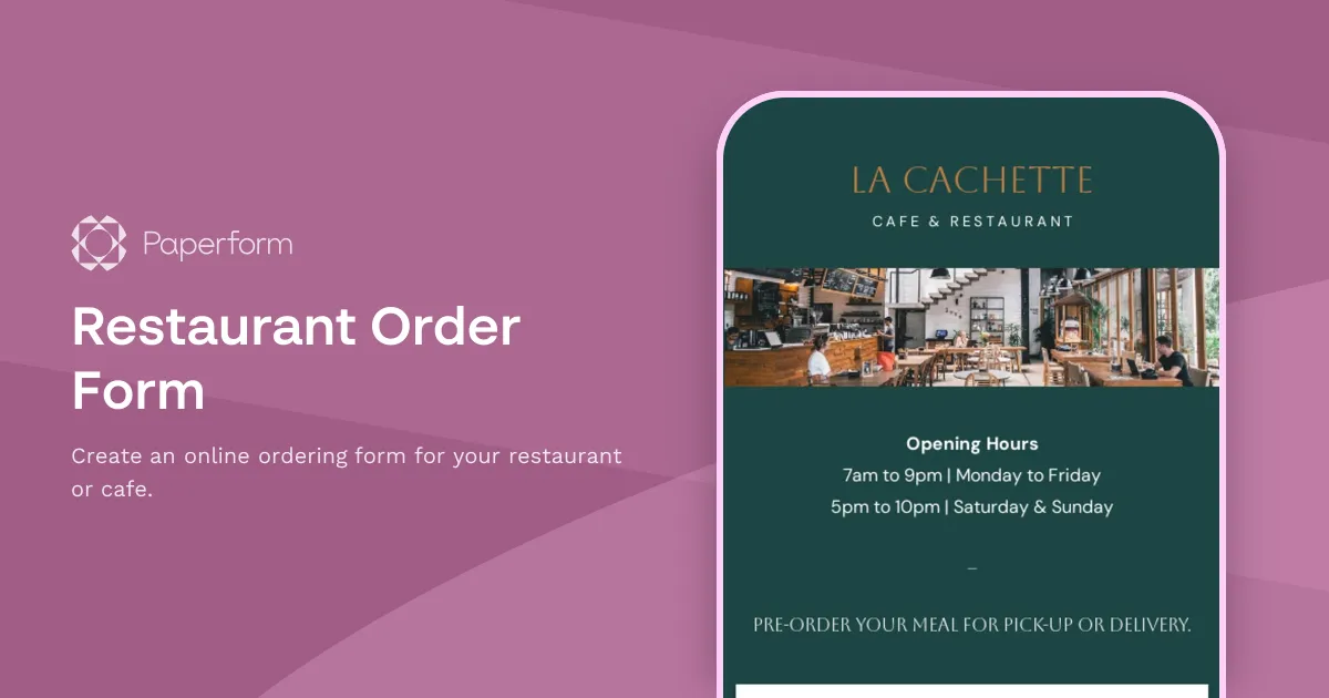 Restaurant Order Form
