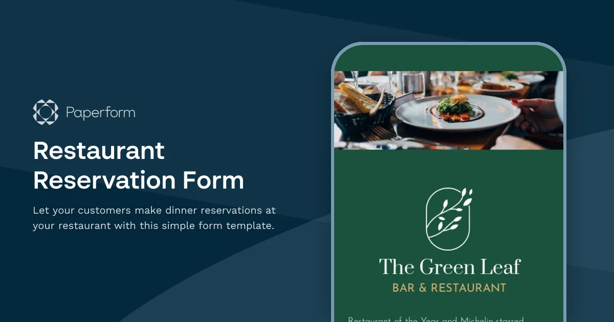 Restaurant Reservation Form