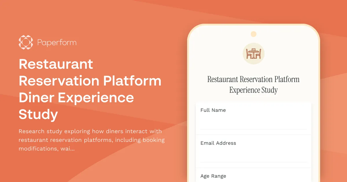 Restaurant Reservation Platform Diner Experience Study