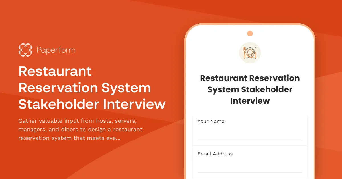 Restaurant Reservation System Stakeholder Interview