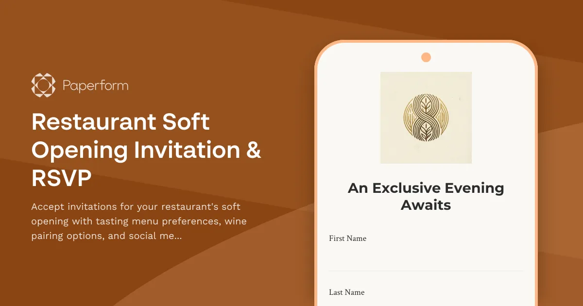 Restaurant Soft Opening Invitation & RSVP