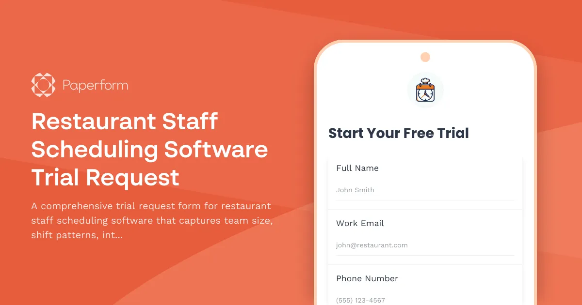 Restaurant Staff Scheduling Software Trial Request