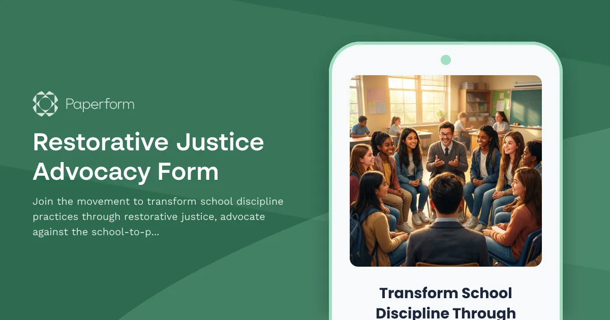 Restorative Justice Advocacy Form