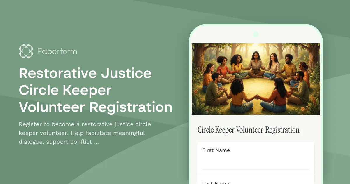 Restorative Justice Circle Keeper Volunteer Registration