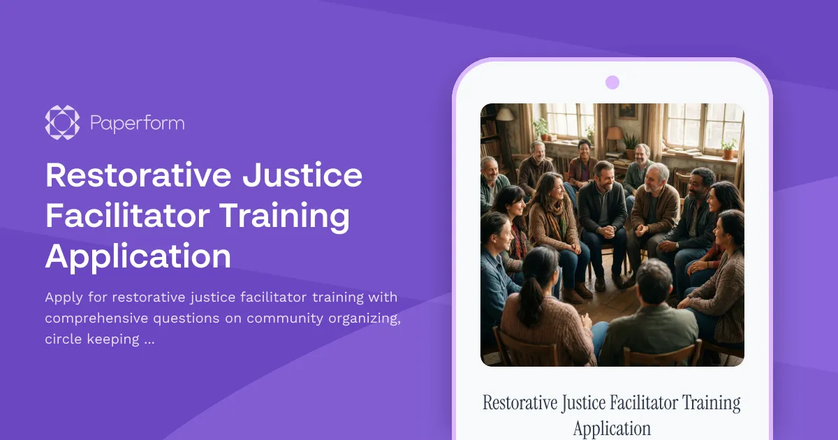 Restorative Justice Facilitator Training Application