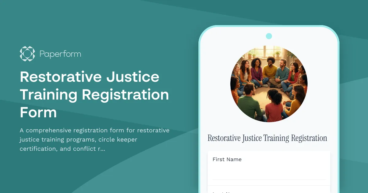 Restorative Justice Training Registration Form