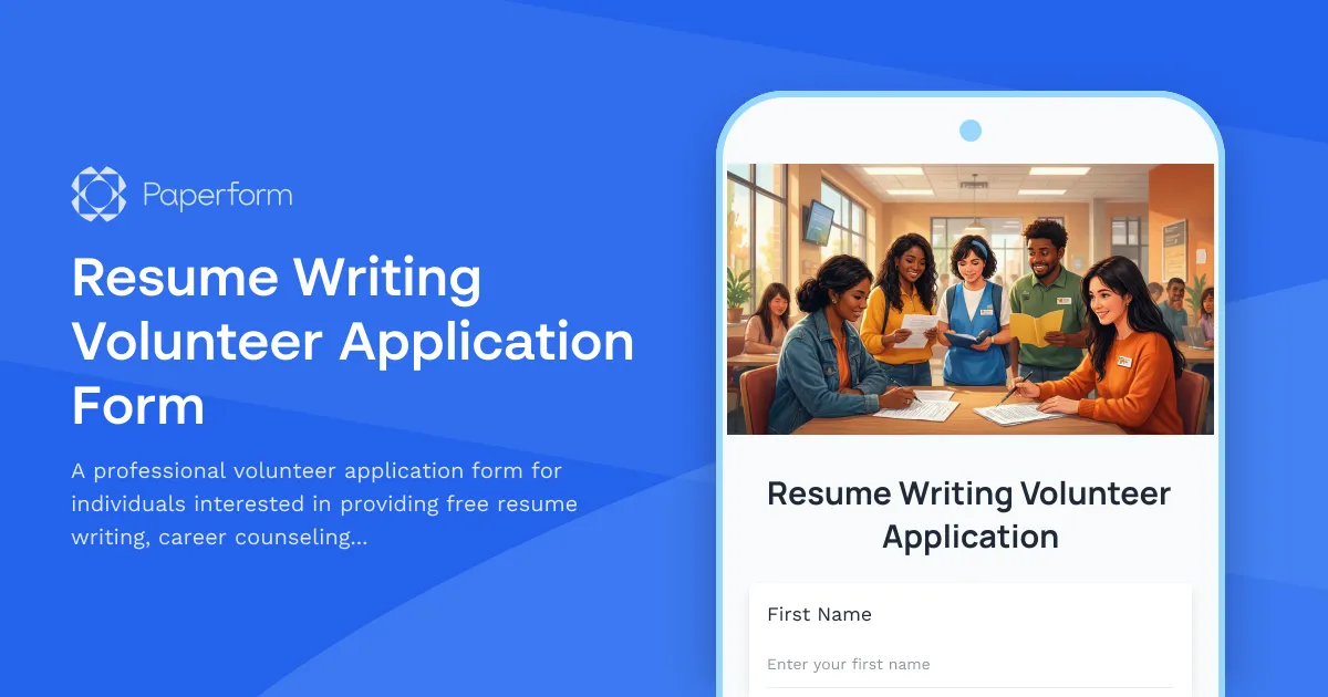 Resume Writing Volunteer Application Form