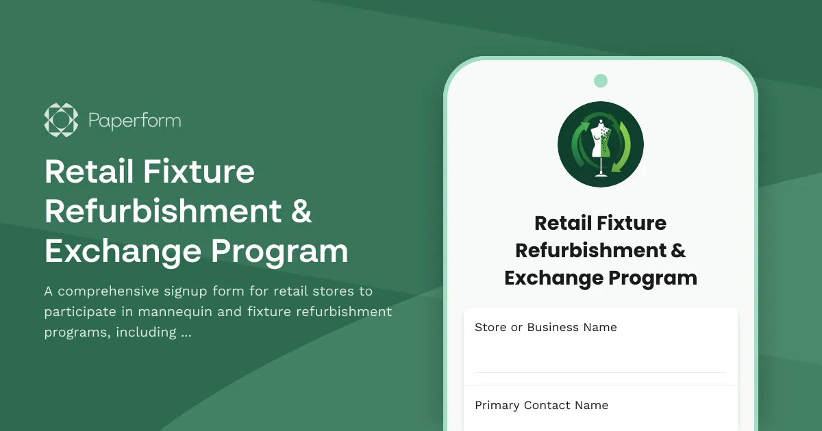 Retail Fixture Refurbishment & Exchange Program