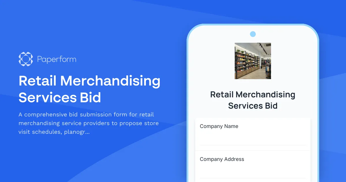 Retail Merchandising Services Bid