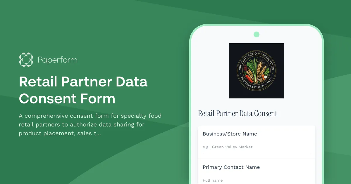 Retail Partner Data Consent Form