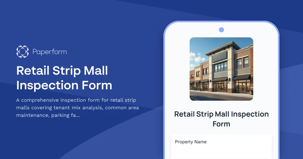 Retail Strip Mall Inspection Form