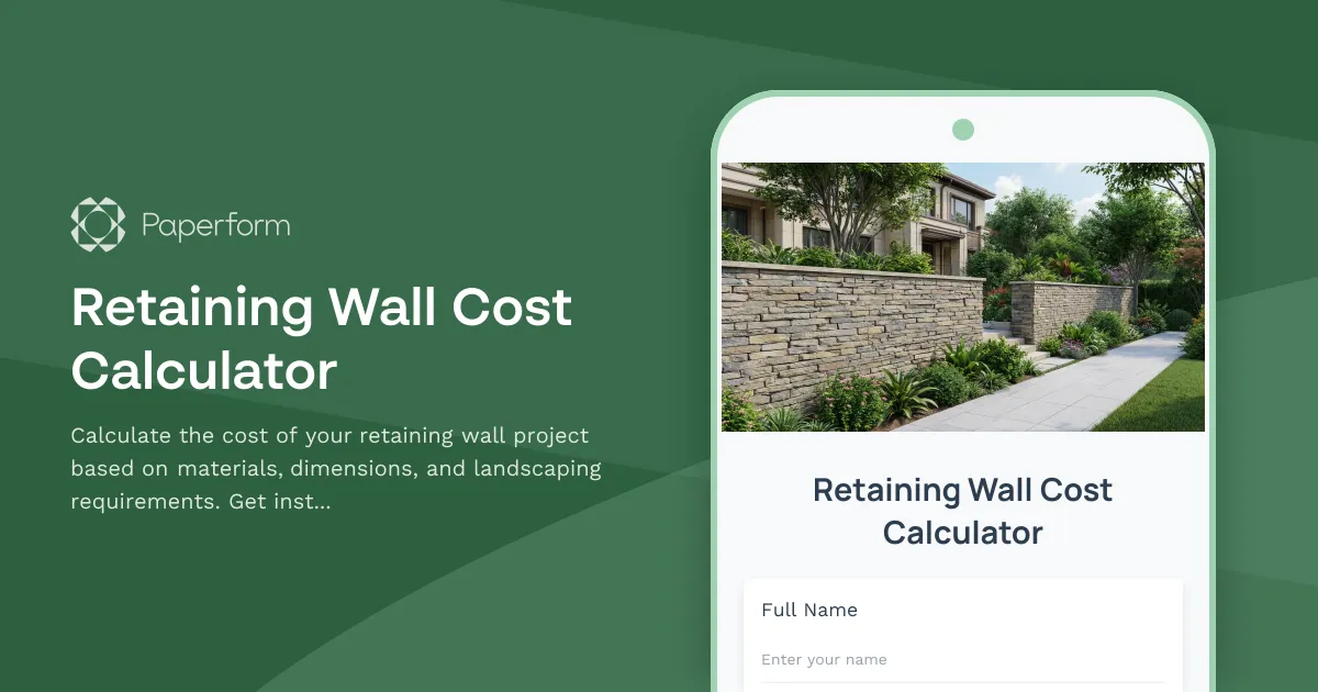 Retaining Wall Cost Calculator