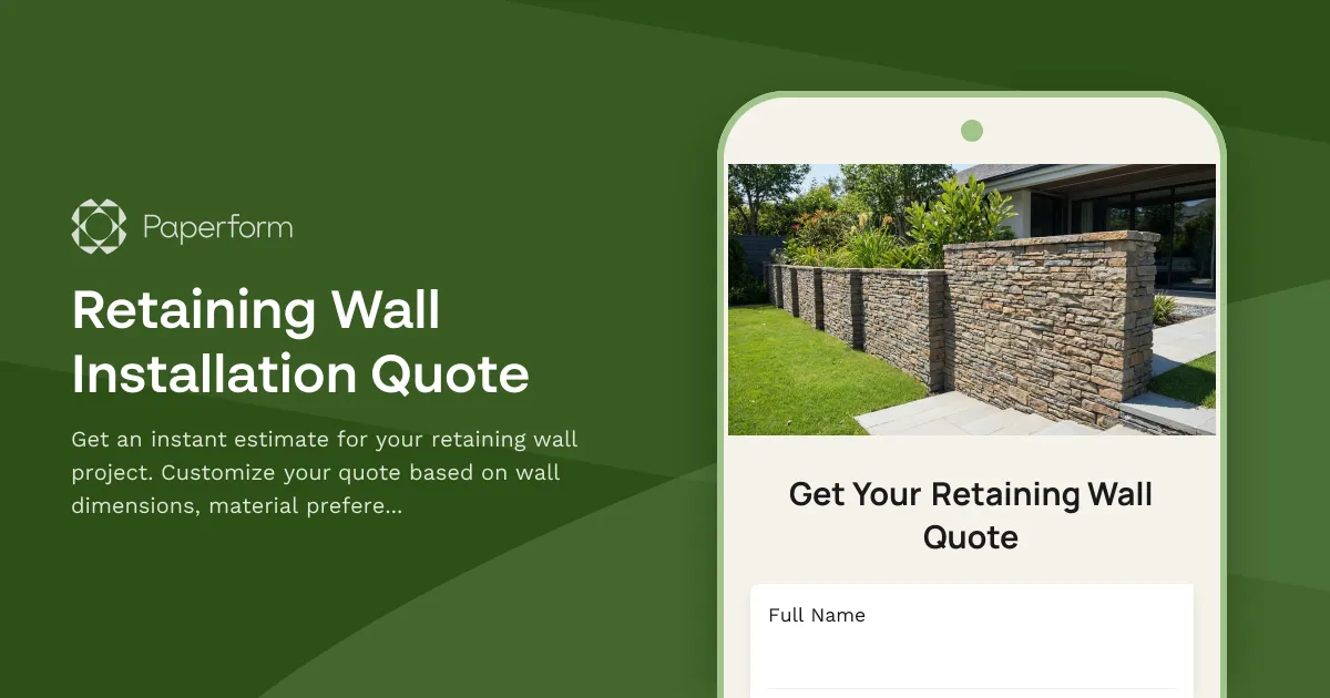 Retaining Wall Installation Quote