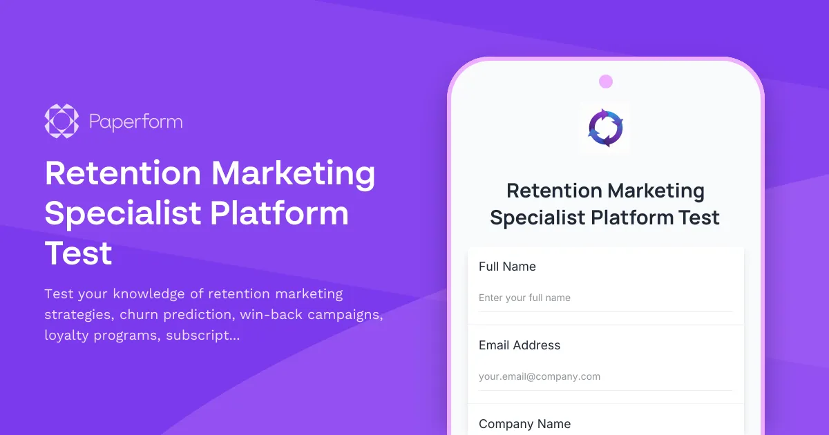 Retention Marketing Specialist Platform Test