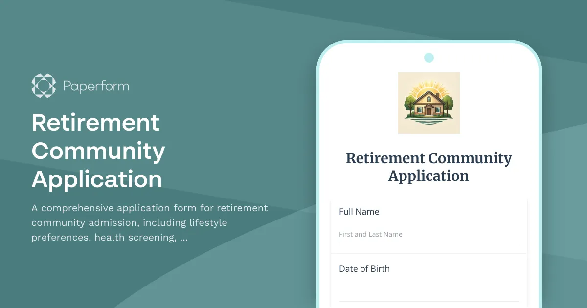 Retirement Community Application