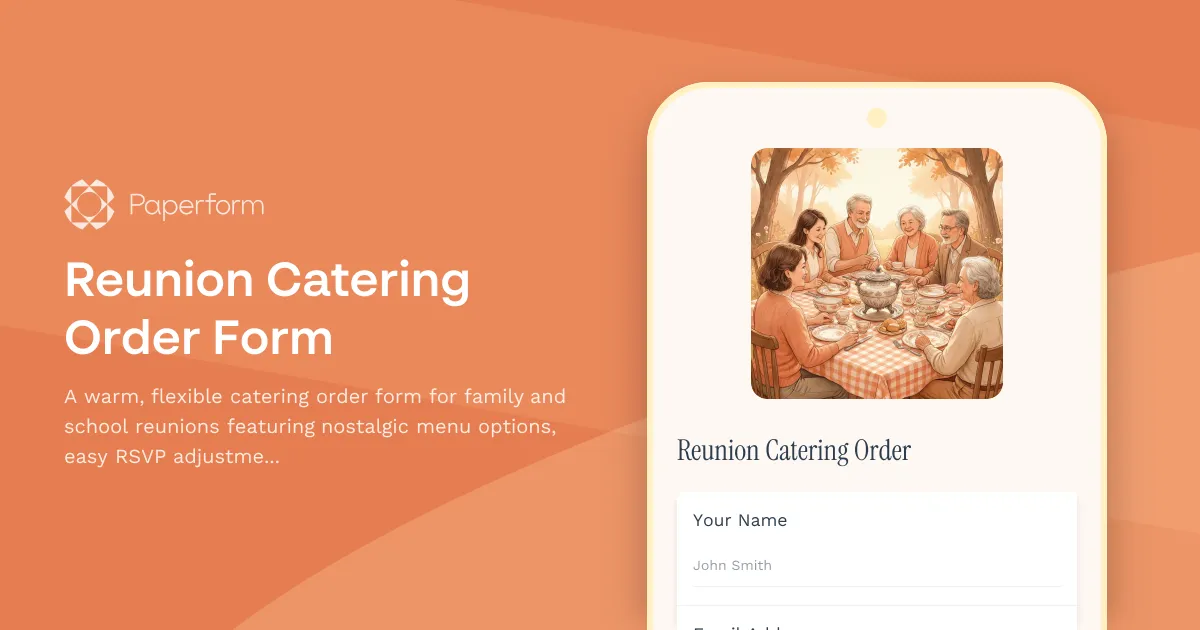 Reunion Catering Order Form