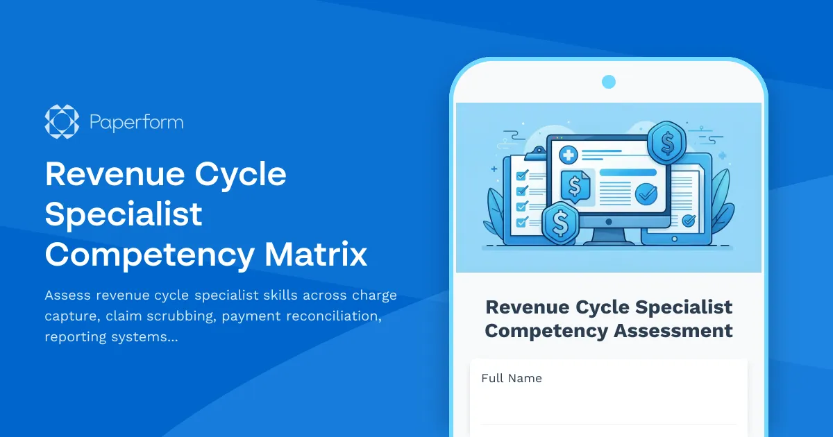 Revenue Cycle Specialist Competency Matrix