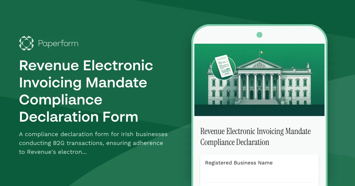 Revenue Electronic Invoicing Mandate Compliance Declaration Form