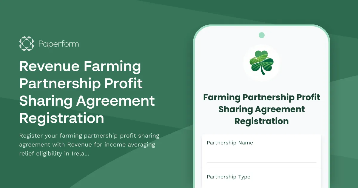 Revenue Farming Partnership Profit Sharing Agreement Registration