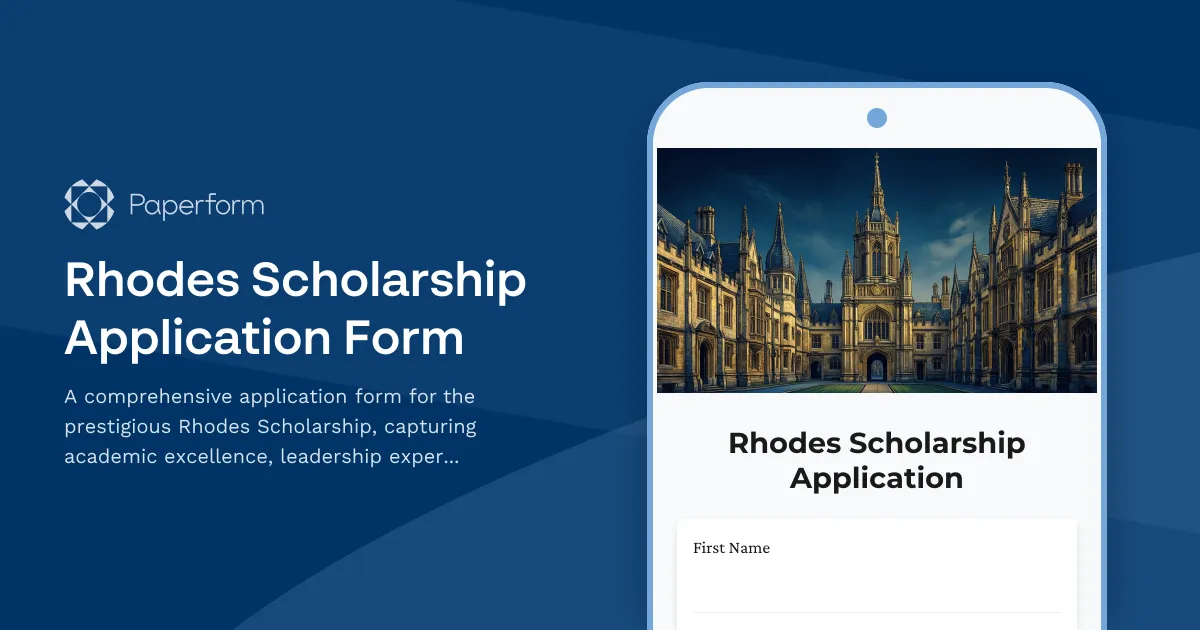 Rhodes Scholarship Application Form