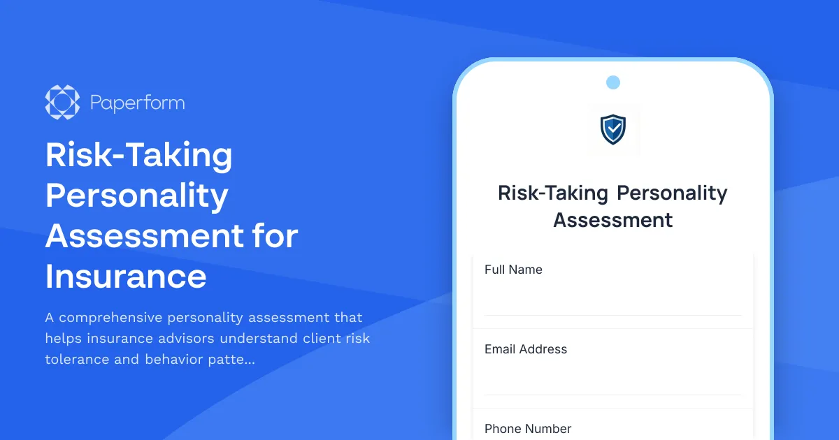 Risk-Taking Personality Assessment for Insurance