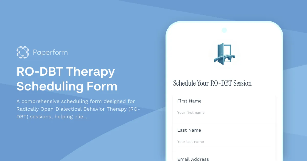 RO-DBT Therapy Scheduling Form