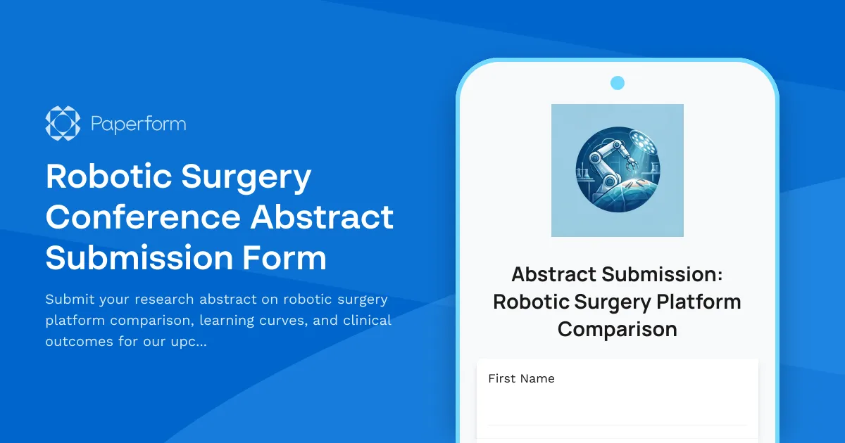 Robotic Surgery Conference Abstract Submission Form