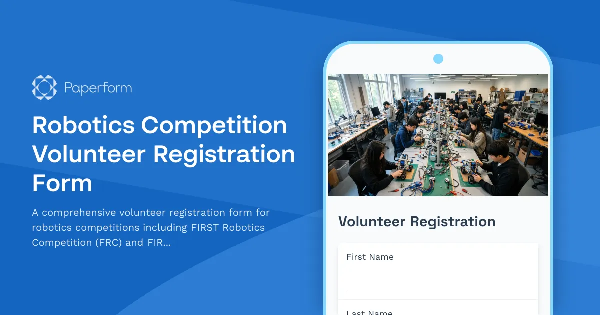 Robotics Competition Volunteer Registration Form