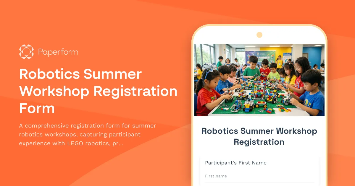 Robotics Summer Workshop Registration Form