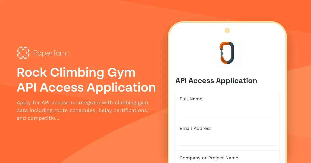 Rock Climbing Gym API Access Application