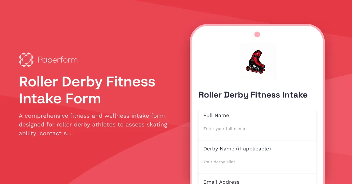 Roller Derby Fitness Intake Form
