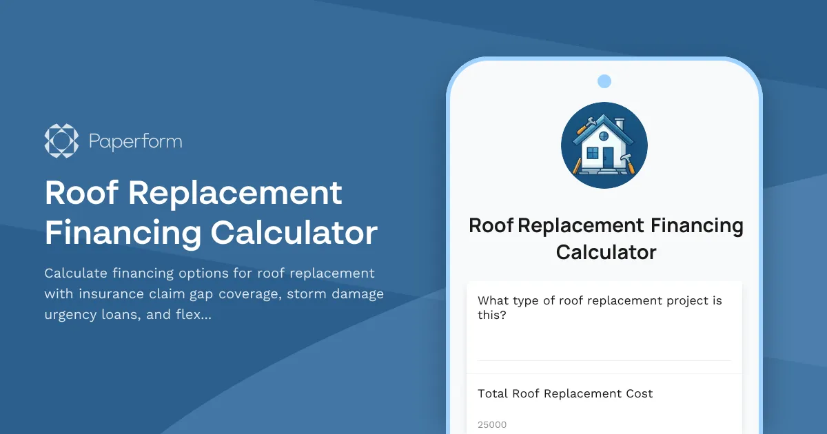 Roof Replacement Financing Calculator