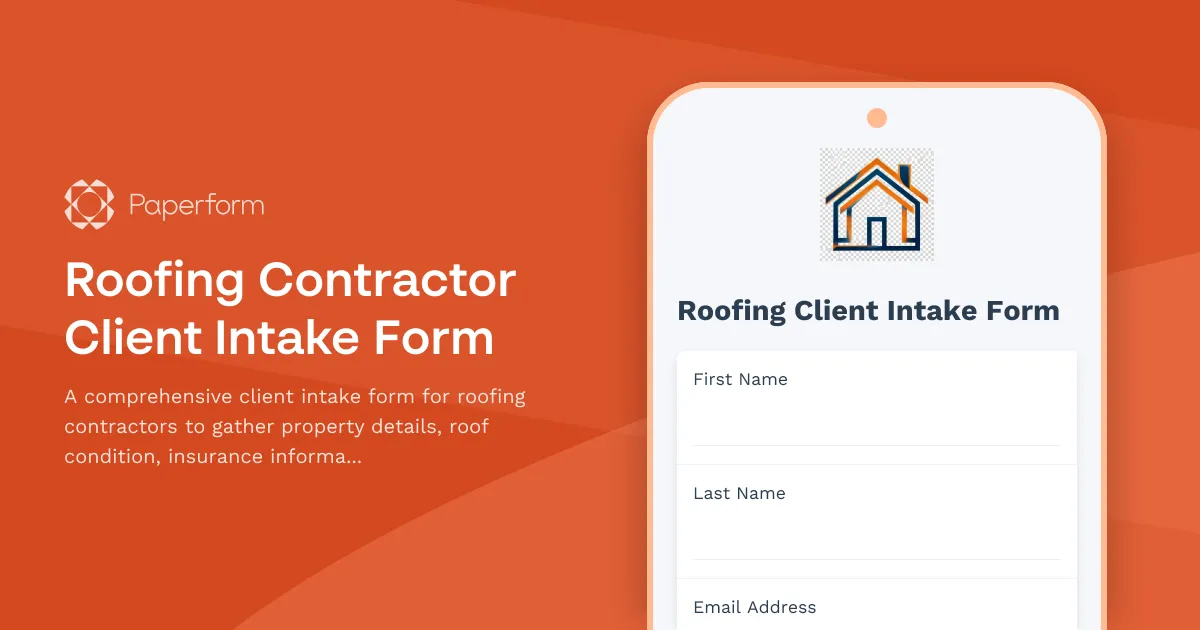Roofing Contractor Client Intake Form