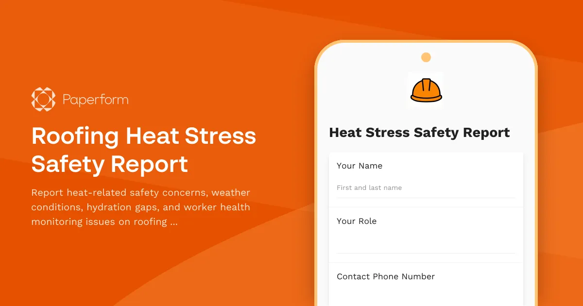Roofing Heat Stress Safety Report