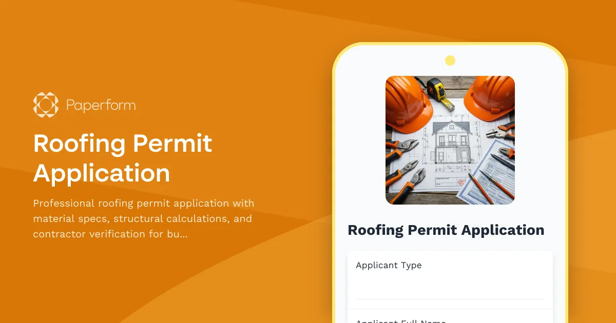 Roofing Permit Application